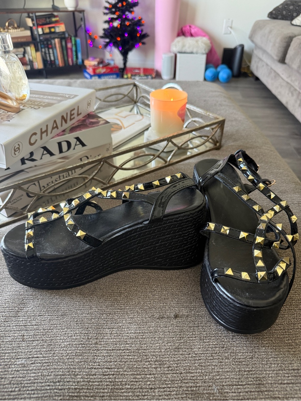 Black Studded Platform Sandals - Unbranded - Picture 2 of 3